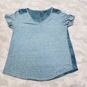 KuhI Top Womens Small Green V-Neck Short Sleeve